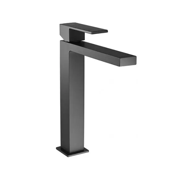 Baterija za umivaonik UNITAS SQ visoki izljev Crna mat 00058B